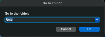 The Go to Folder modal