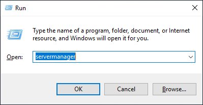 Search 'servermanager' in Run window
